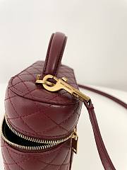 YSL Gaby Vanity Bag In Lamskin Leather Burgundy - 18x11x6.5cm - 4