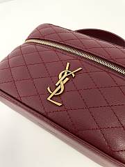 YSL Gaby Vanity Bag In Lamskin Leather Burgundy - 18x11x6.5cm - 3