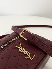 YSL Gaby Vanity Bag In Lamskin Leather Burgundy - 18x11x6.5cm - 2