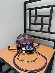 Loewe Flamenco Purse Bucket In Mellow Nappa Lambskin Burgundy - 32x24x17cm - 6