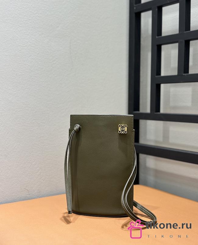 Loewe Dice Pocket In Classic Calfskin Dark Khaki Green - 20.5x12.7x4.5cm - 1