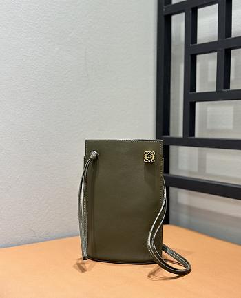 Loewe Dice Pocket In Classic Calfskin Dark Khaki Green - 20.5x12.7x4.5cm