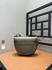 Loewe Small Gate Dual Bag In Soft Calfskin And Jacquard Autumn Green - 25x19x11.5cm - 4