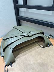 Loewe Small Gate Dual Bag In Soft Calfskin And Jacquard Autumn Green - 25x19x11.5cm - 2