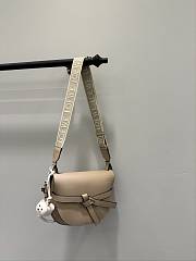 Loewe Small Gate Dual Bag In Soft Calfskin And Jacquard Sand - 25x19x11.5cm - 4