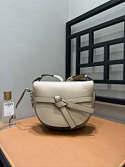 Loewe Small Gate Dual Bag In Soft Calfskin And Jacquard Sand - 25x19x11.5cm - 3