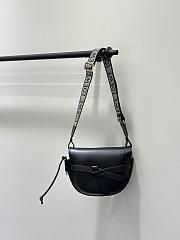 Loewe Small Gate Dual Bag In Soft Calfskin And Jacquard Black - 25x19x11.5cm - 6