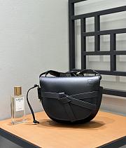 Loewe Small Gate Dual Bag In Soft Calfskin And Jacquard Black - 25x19x11.5cm - 4