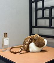 Loewe Hamster Bag In Shearling Caramel - 21x15x13cm - 4