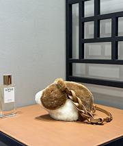 Loewe Hamster Bag In Shearling Caramel - 21x15x13cm - 2