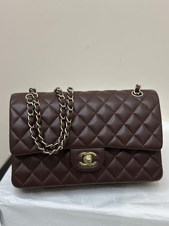 Chanel Classic 11.12 Handbag Lambskin Dark Brown - 25.5x15.5x6.5cm