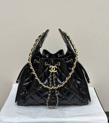 Chanel Drawstring Bucket Hobo Small Black - 30×26×14cm