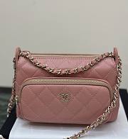 Chanel Clutch With Chain Lambskin Gold Tone Metal Pink - 21×15×7.5cm - 1