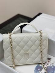 Chanel Mini Backpack Grained Calfskin Gold Tone Metal White - 18x14x3cm - 2