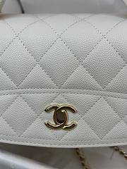 Chanel Mini Backpack Grained Calfskin Gold Tone Metal White - 18x14x3cm - 3