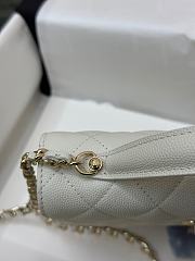 Chanel Mini Backpack Grained Calfskin Gold Tone Metal White - 18x14x3cm - 6