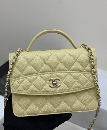 Chanel Mini Backpack Grained Calfskin Gold Tone Metal Yellow - 18x14x3cm