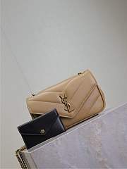 YSL Loulou Mini In Lambskin Beige - 20x12x5cm - 4