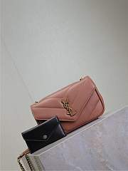 YSL Loulou Mini In Lambskin Pink - 20x12x5cm - 6