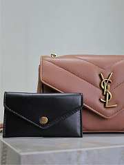 YSL Loulou Mini In Lambskin Pink - 20x12x5cm - 4