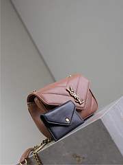 YSL Loulou Mini In Lambskin Pink - 20x12x5cm - 3