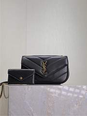 YSL Loulou Mini In Lambskin Black - 20x12x5cm - 1