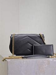 YSL Loulou Mini In Lambskin Black - 20x12x5cm - 6