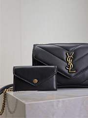 YSL Loulou Mini In Lambskin Black - 20x12x5cm - 4