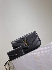 YSL Loulou Mini In Lambskin Black - 20x12x5cm - 3