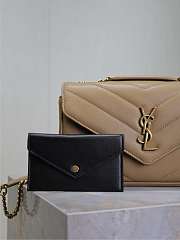 YSL Loulou Small In Matelasse Lambskin Beige - 24x14x6cm - 6