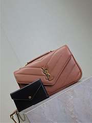 YSL Loulou Small In Matelasse Lambskin Pink - 24x14x6cm   - 6