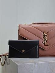 YSL Loulou Small In Matelasse Lambskin Pink - 24x14x6cm   - 3