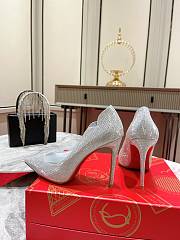 Christian Louboutin Textured Leather Hot Chick Pumps 100mm 16038 - 3