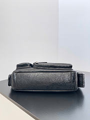 Balenciaga Superbusy Crossbody Bag In Black Arena Lambskin Aged Silver Hardware - 25.3x14.5x9.4cm - 4