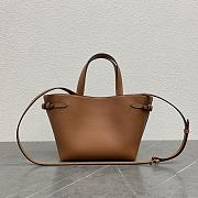 Celine Mini Anais Leather Tote Triomphe In Grained Calfskin Brown - 20x21x10cm - 5