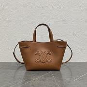 Celine Mini Anais Leather Tote Triomphe In Grained Calfskin Brown - 20x21x10cm - 2