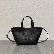 Celine Mini Anais Leather Tote Triomphe In Grained Calfskin Black - 20x21x10cm - 1