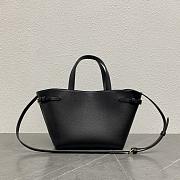 Celine Mini Anais Leather Tote Triomphe In Grained Calfskin Black - 20x21x10cm - 5