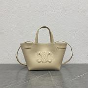 Celine Mini Anais Leather Tote Triomphe In Grained Calfskin Beige - 20x21x10cm - 1