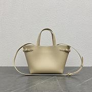 Celine Mini Anais Leather Tote Triomphe In Grained Calfskin Beige - 20x21x10cm - 4