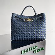 Bottega Veneta Medium Andiamo Intrecciato Denim Blue - 32x25x11cm - 1