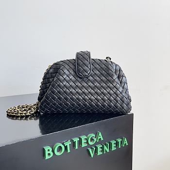 Bottega Veneta Small Lauren 1980 Black Leather Clutch Bag - 20x15x7.5cm