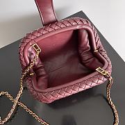 Bottega Veneta Small Lauren 1980 Burgundy Leather Clutch Bag - 27x15x7.5cm - 2