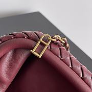 Bottega Veneta Small Lauren 1980 Burgundy Leather Clutch Bag - 27x15x7.5cm - 5