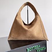 Bottega Veneta Hop Shoulder Bag Brown Suede Leather - 46x21x10cm - 1