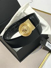 Versace Biggie Reversible Leather Belt Black Gold Hardware 4cm - 3