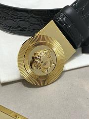 Versace Biggie Reversible Leather Belt Black Gold Hardware 4cm - 2