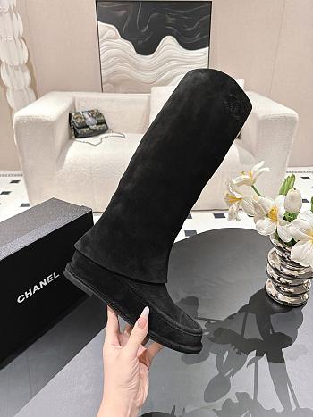 Hermes Boots Black Suede Leather