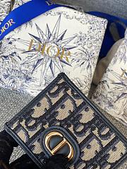 30 Montaigne Glycine Wallet Blue Dior Oblique Jacquard - 11x7.5x2.5cm - 5