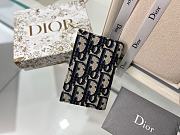 Dior Passport Holder Beige And Black Oblique Print Fabric - 13x9.5cm - 6